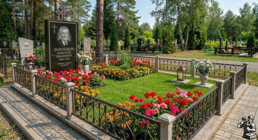 pamyatnik-iz-temnogo-granita-s-balyustradoj-i-stolom